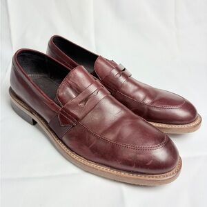 Donald J. Pliner ZAC-D9 Oxblood Leather Penny Loafers Size 11.5